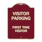 Signmission Reserved Parking Visitor Parking First Time Visitor Heavy-Gauge Alum Sign, 24" x 18", BU-1824-23017 A-DES-BU-1824-23017 - alternate 1